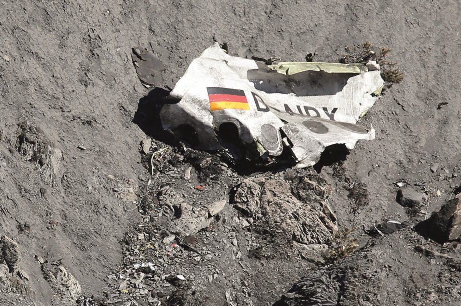 Media reports following the Germanwings crash (pictured), often suggest that the events may have been prompted by an antidepressant. However, there is a closer association between use of painkillers and homicide than the use of antidepressants