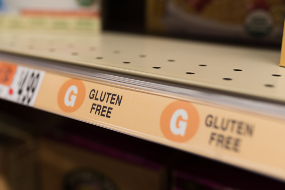 gluten free supermarket shelf