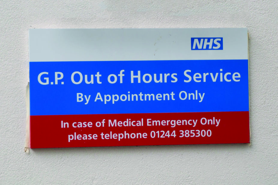 GP out of hours service sign