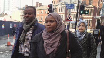 Hadiza Bawa-Garba (centre), a paediatric trainee who was found guilty of gross negligence manslaughter following the death of a patient
