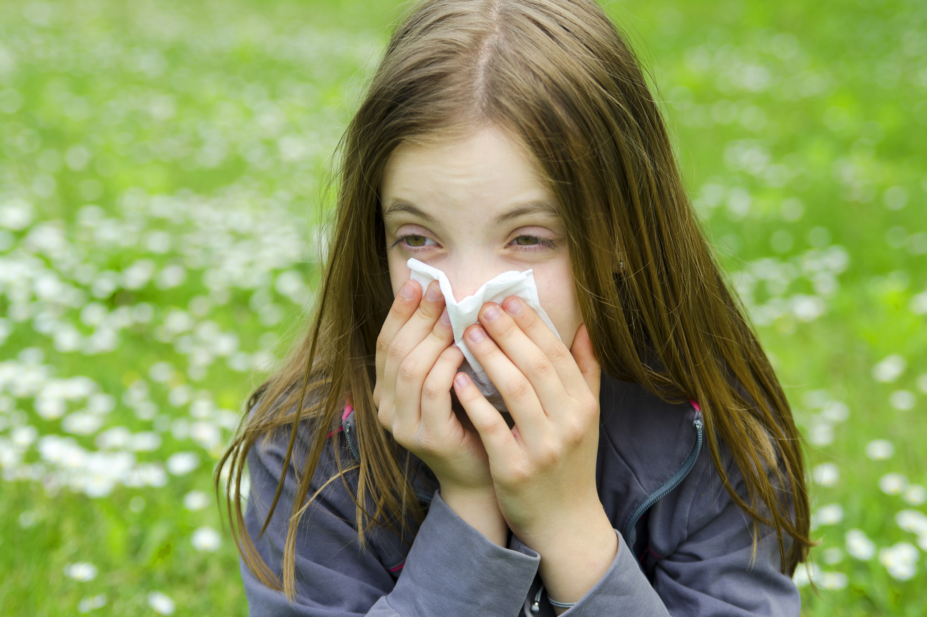 girl suffering from hay fever