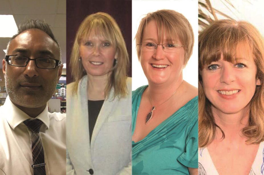 Scotland 'I love my pharmacist' regional finalists: From left, Naseem Sadiq, Bernadette Brown, Sally Arnison and Heather Donaldson
