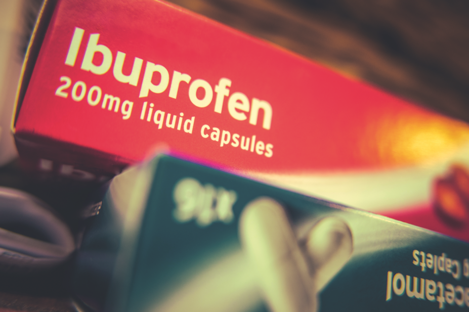 Ibuprofen and paracetamol packets