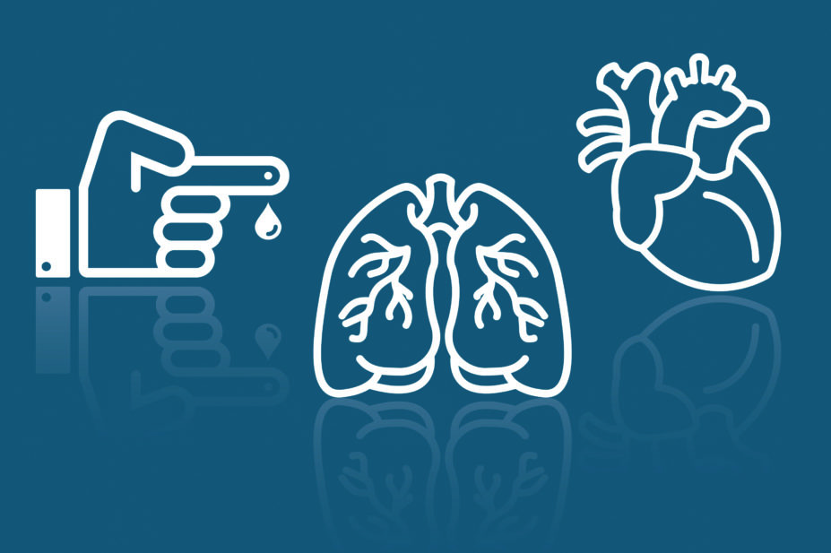 Icons of diabetes,COPD and heart disease