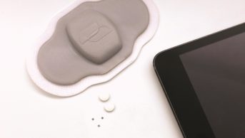 A drug embedded with a digital sensor that records when a patient’s stomach is ingesting the medicine (pictured) is being assessed for approval by the US medicines safety watchdog, the FDA