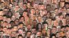 Collage of faces of over 100 men and very few women representing sex bias in drug research
