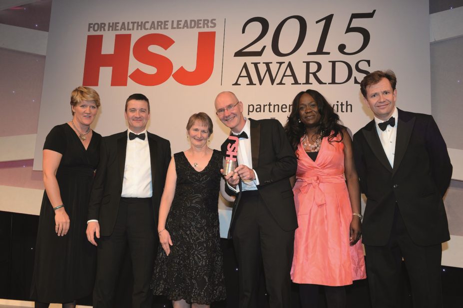 A pharmacy e-referral system in Newcastle that links pharmacists in hospital with colleagues in the community has won national recognition in the HSJ Awards. In the image, members of the winning team