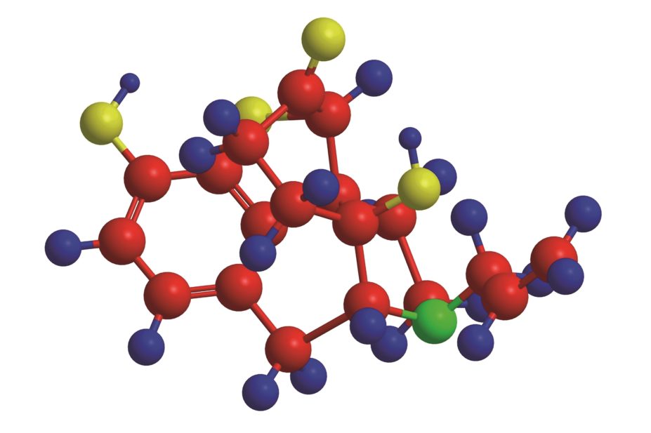 Molecular structure of naloxone