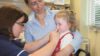 The nasal flu vaccine is unlikely to trigger a reaction in children with egg allergy, well-controlled asthma or recurrent wheeze, suggests a study. In the image, a child receives a nasal flu vaccine from NHS practice nurse
