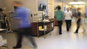 NHS hospital corridor