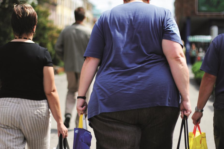 Back of obese woman