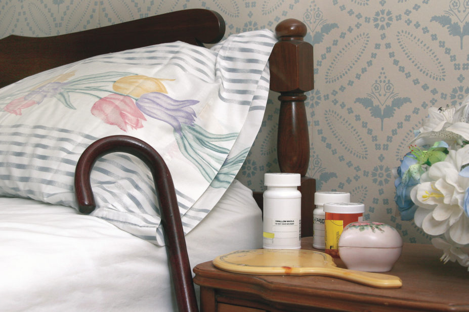 An older person's bedside