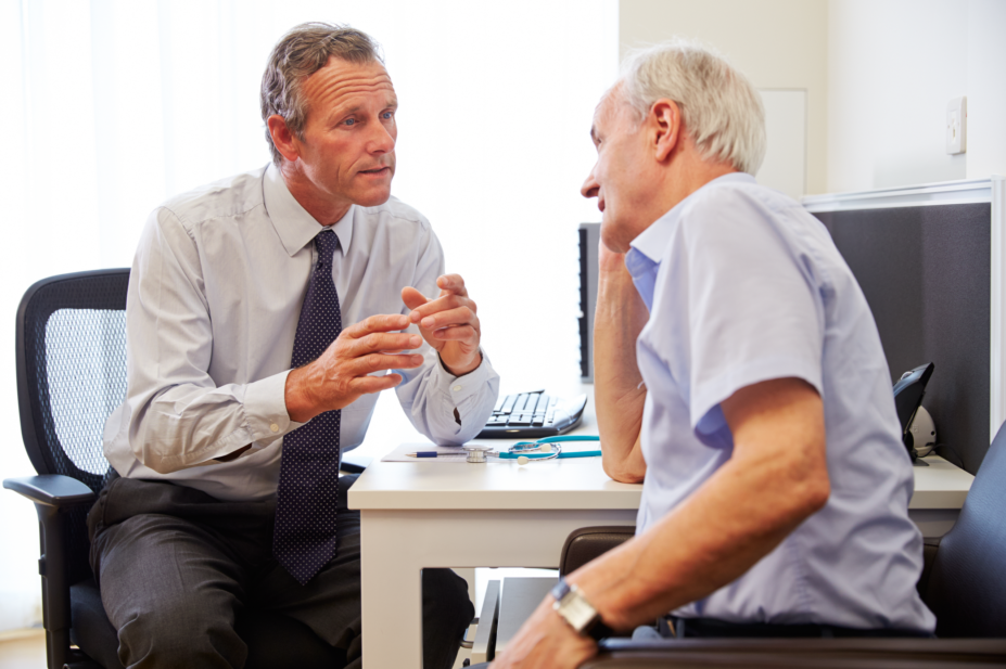 older person having a consultation