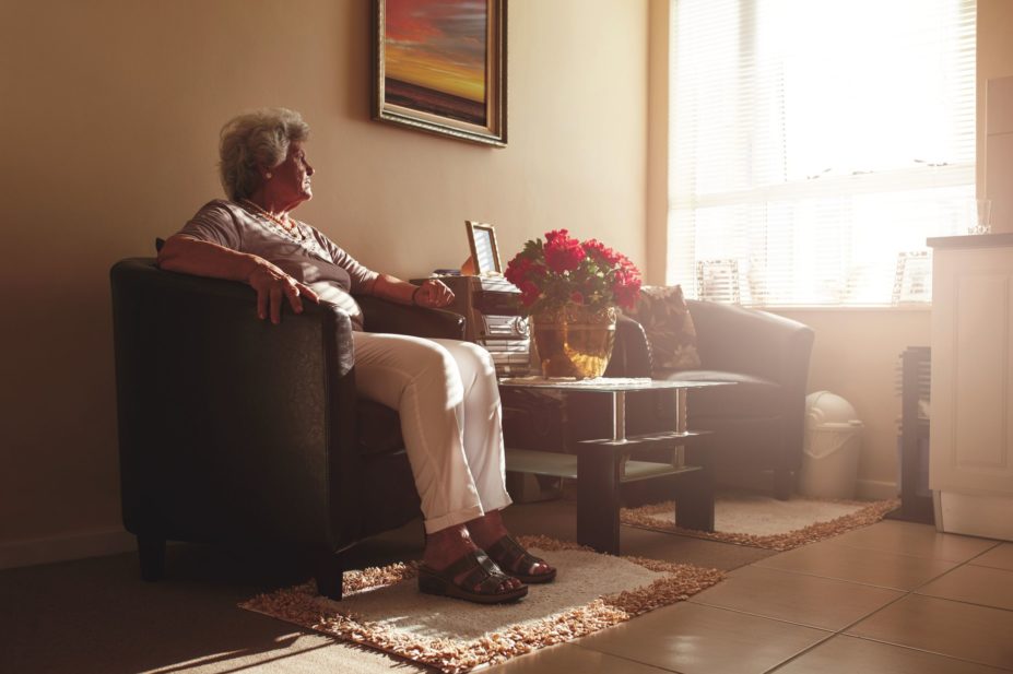 Older woman on their own in their home