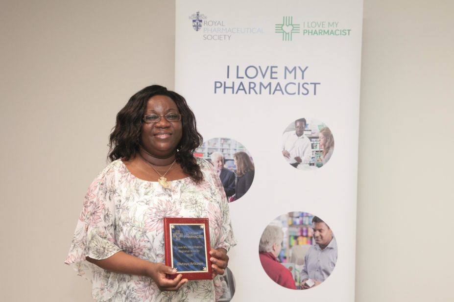 Olutayo Arikawe, pharmacist manager and winner of the 2016 'I love my pharmacist' award