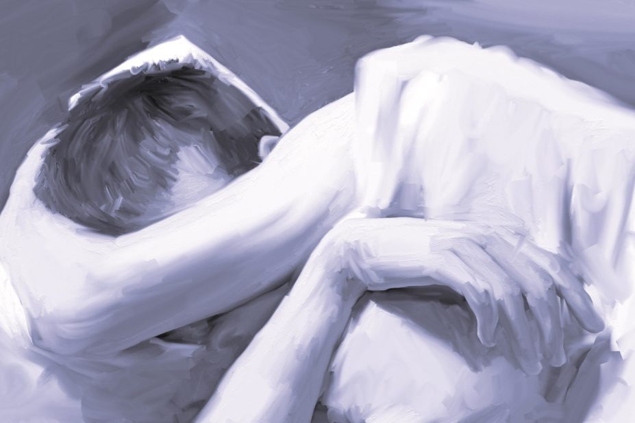 Painting of a sleeping person