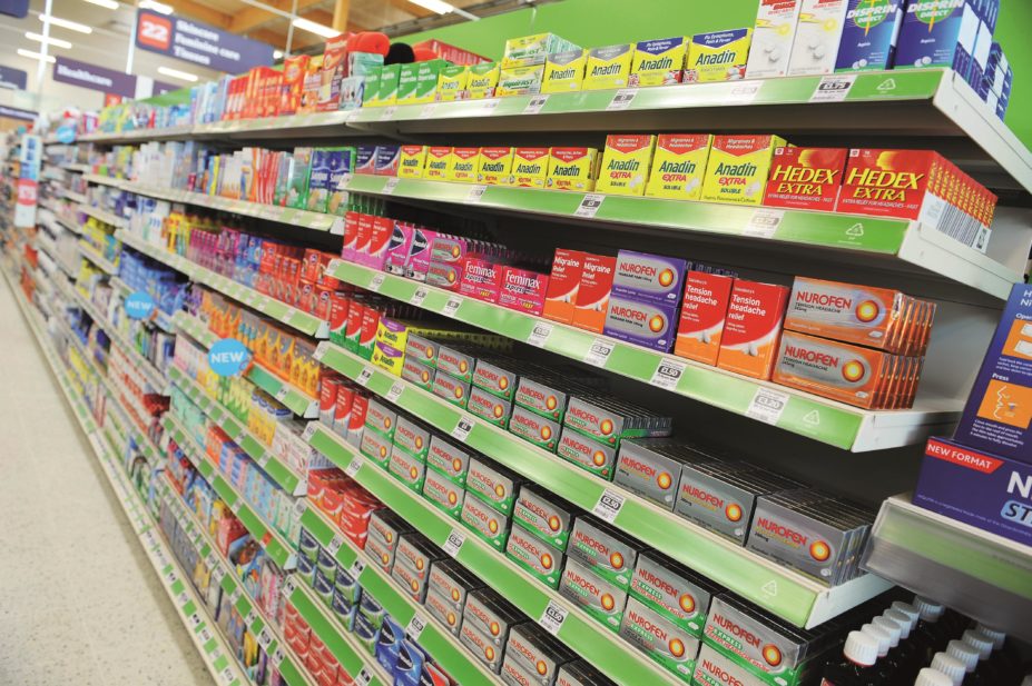 The Medicines and Healthcare products Regulatory Agency should bring punitive measures on offending retailers into line with those for alcohol and tobacco mis-selling. In the image, shelves of paracetamol in a UK supermarket