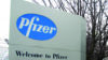 Entrance of Pfizer compound in Sandwich, Kent, UK