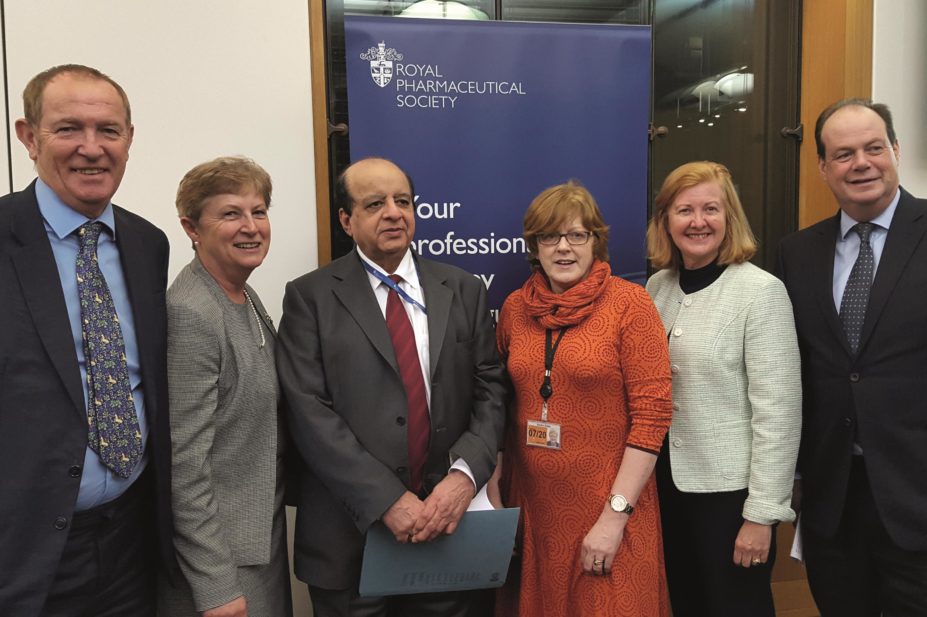Event on pharmacists’ access to the electronic patient record hosted by the RPS. In the image, Kevin Barron, Gisela Stuart, Zafar Khan, Sandra Gidley, Victoria Borwick, Stephen Hammond