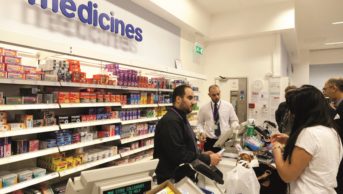 Busy pharmacy counter