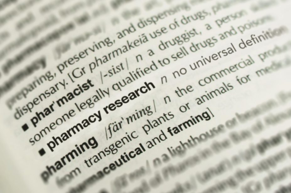 Pharmacy research in the dictionary