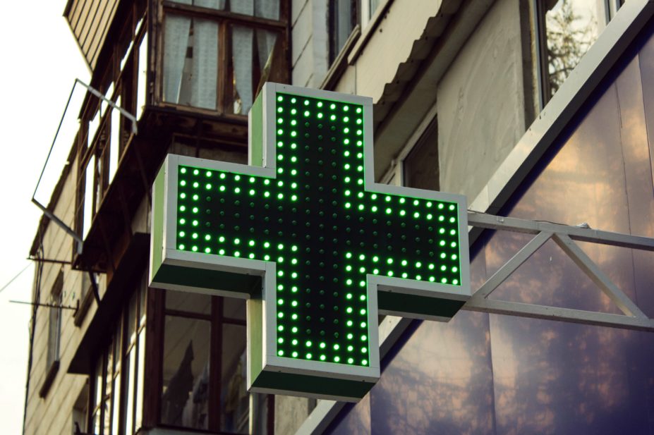 Pharmacy cross sign