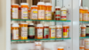 Opioid pills on medicines shelf
