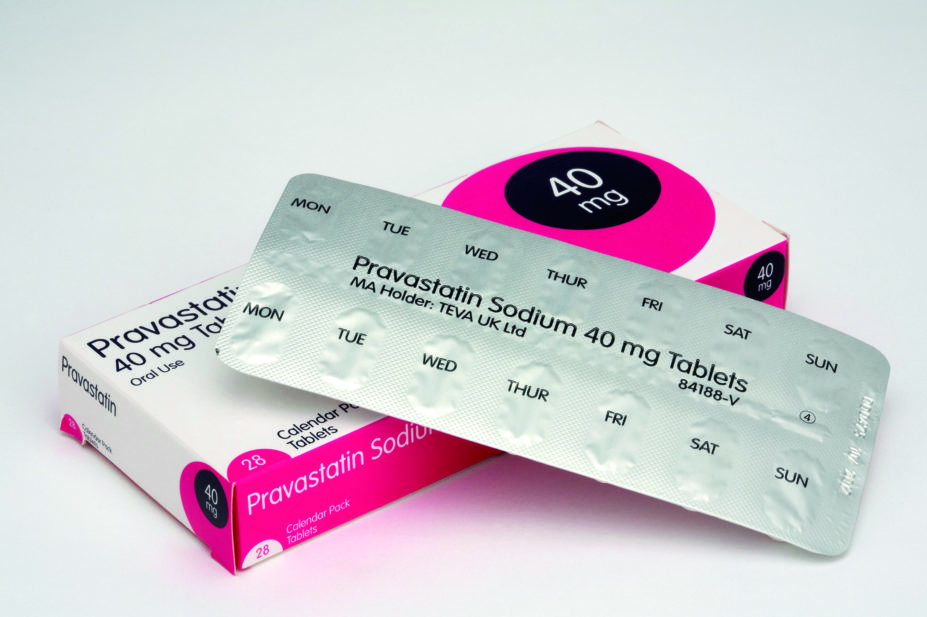 Blister pack of pravastatin