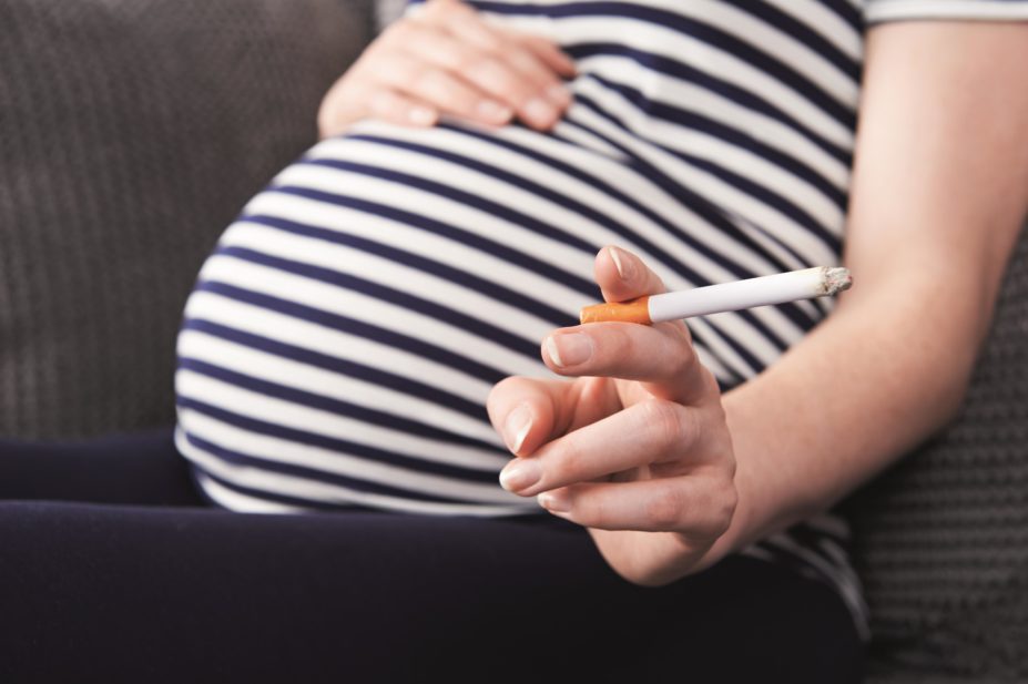 Pregnant woman smoking