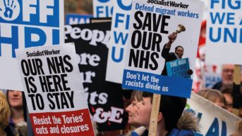 Protest against NHS cuts