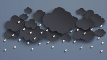 Raining clouds cutout, concept