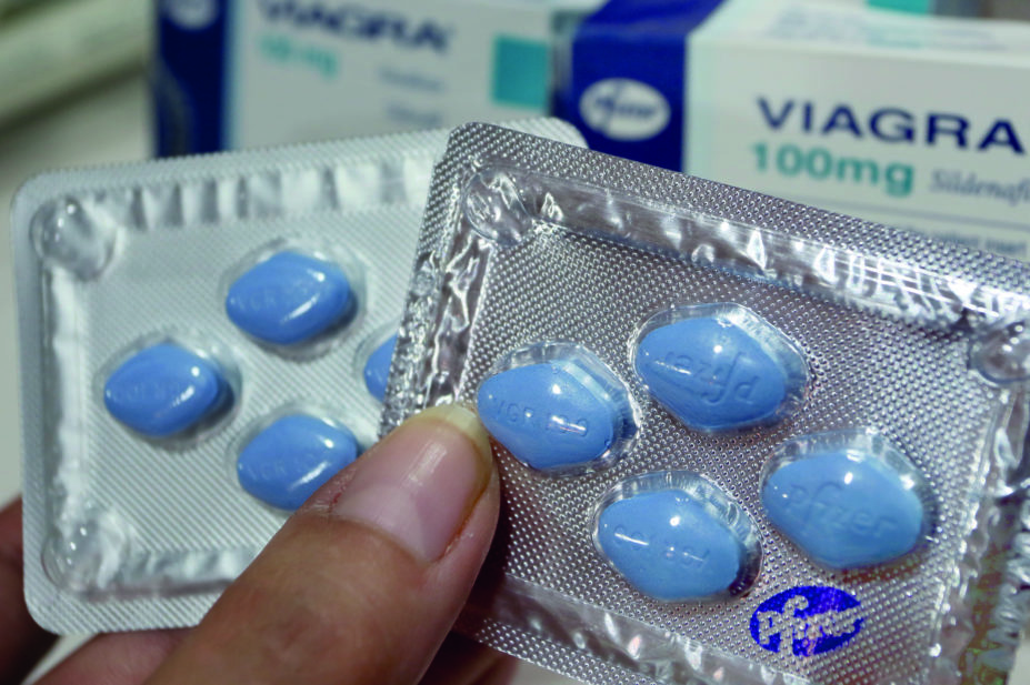Blister packs of real and fake viagra