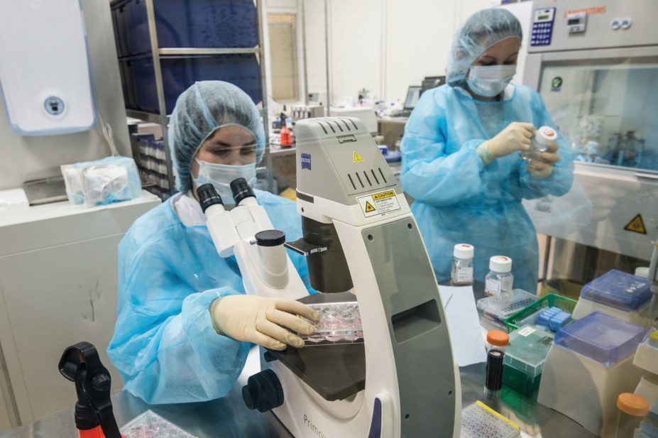 Researchers in laboratory