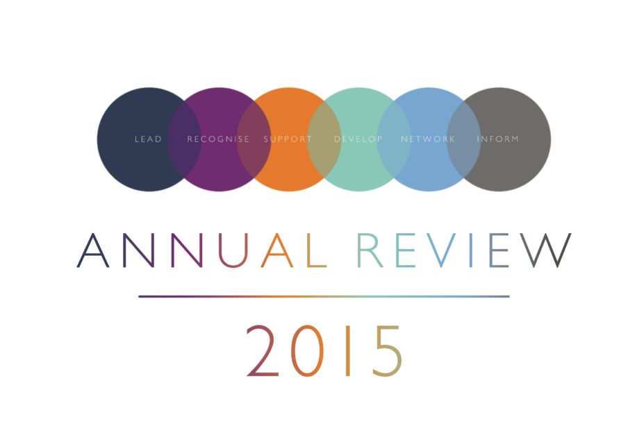 Cover of the Royal Pharmaceutical Society's (RPS) annual review 2015