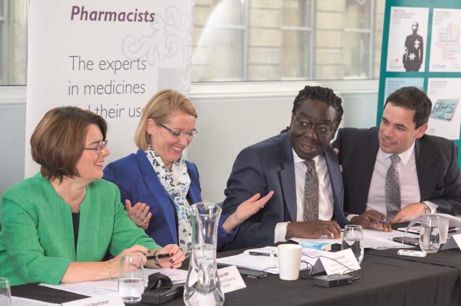 The RPS has recently undertaken its biggest campaign at the Westminster political party conferences, engaging with politicians and other stakeholders. In the image, Jane Ellison, Sibby Buckle, Lord Adebowale and Daniel Mortimer