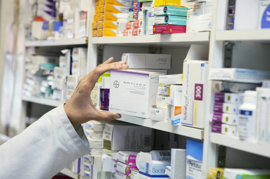 Pharmacist holding Sativex