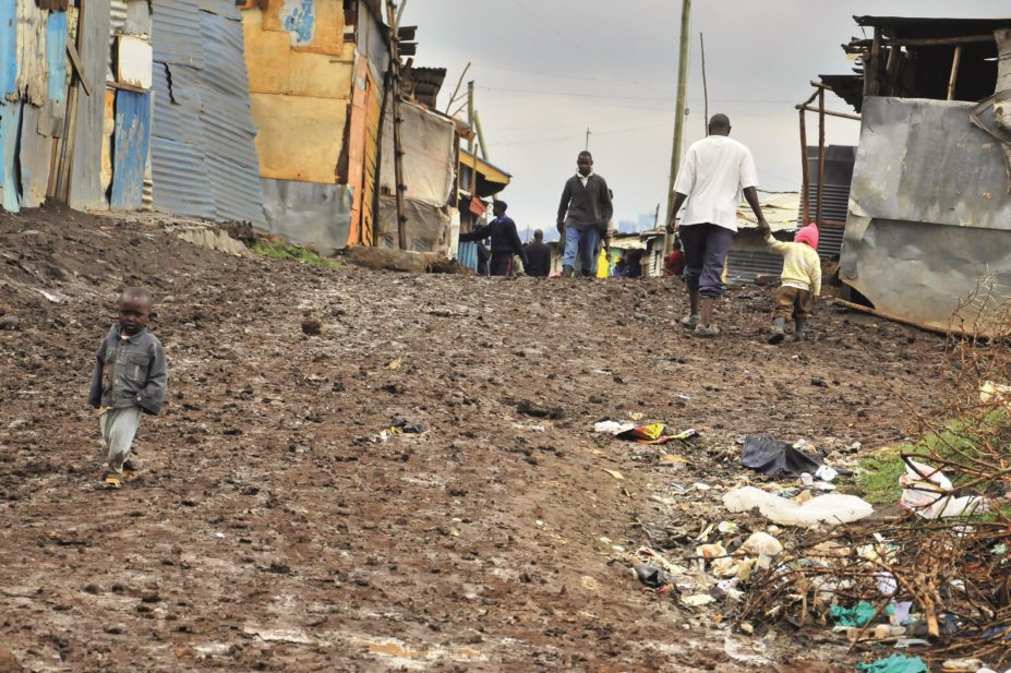 Children in the slums in Africa
