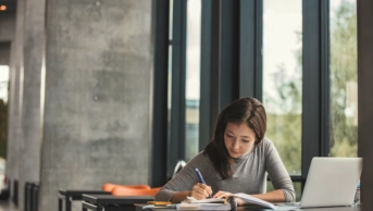 Student studying