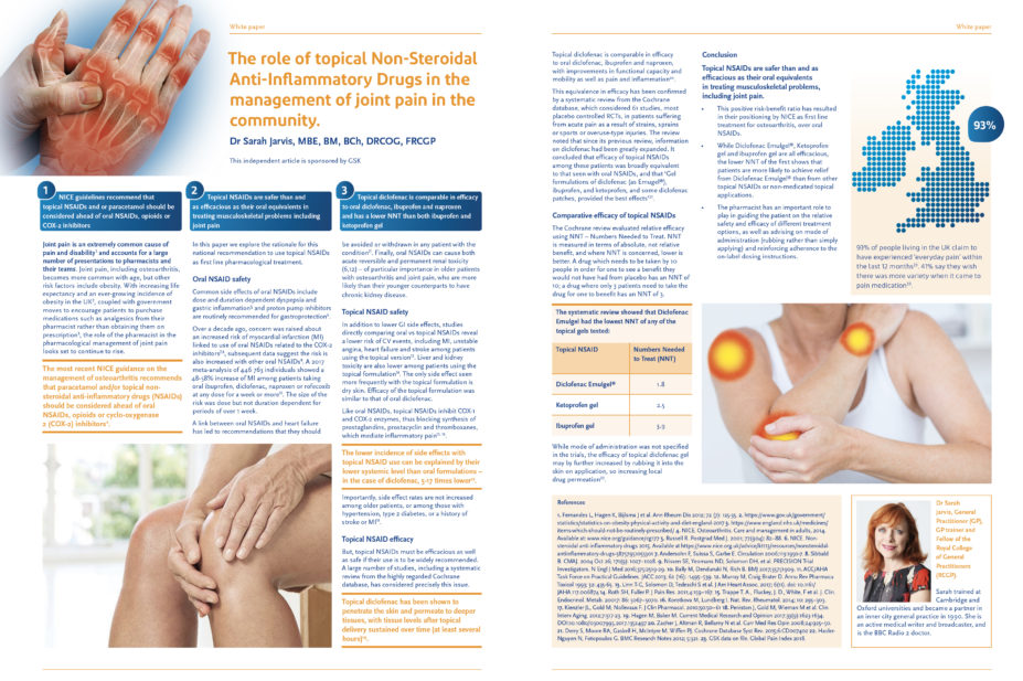 The role of topical NSAIDs in the management of joint pain in the community
