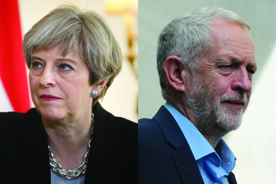 Theresa May, candidate for the Conservative Party and Jeremy Corbyn, candidate for the Labour Party