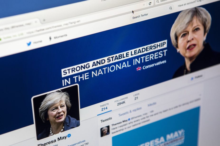 Theresa May's Twitter page