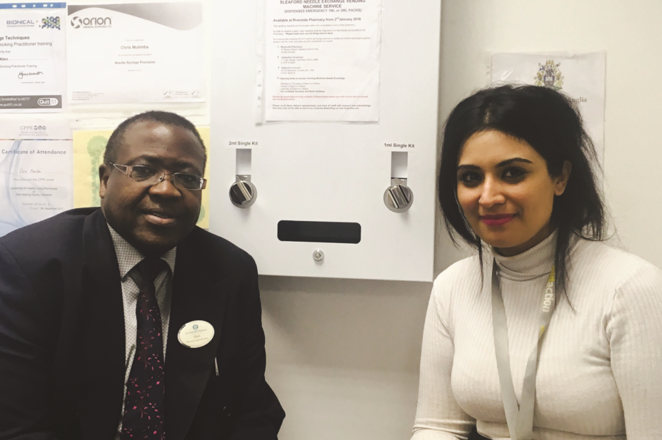 Chris Mulimba, left, pharmacy superintendent at The Riverside Pharmacy with Dimple Oza, senior pharmacist for Addaction Lincolnshire