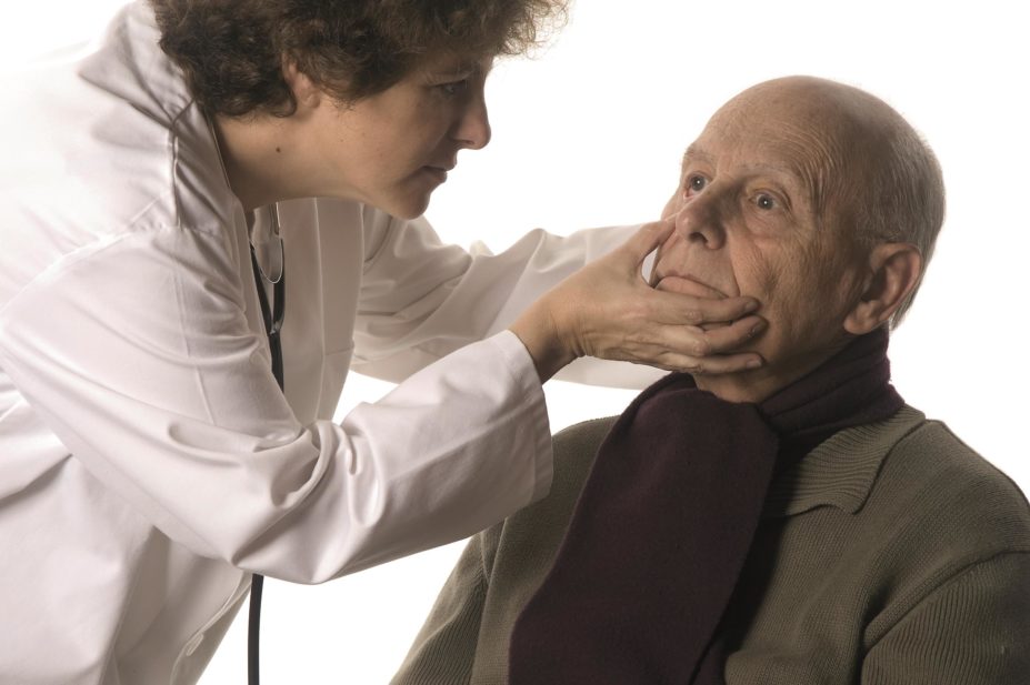 Doctor using rapid visual assessment of elderly patient