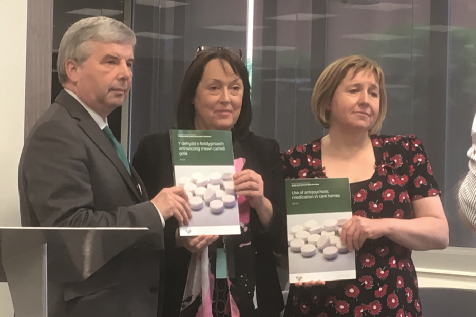 From left: Dr Dai Lloyd AM, Plaid Cymru, committee Chair, Sarah Rochira, Older People’s Commissioner for Wales and Lynne Neagle AM, Welsh Labour, member of the committee