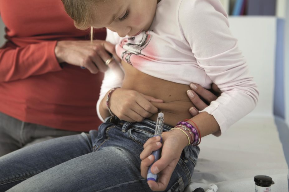 Updated national guidelines for adults with type 1 diabetes, for children and young people with types 1 and 2 diabetes and for patients with diabetic foot problems have been published by NICE. In the image, a young girl gets an insulin shot