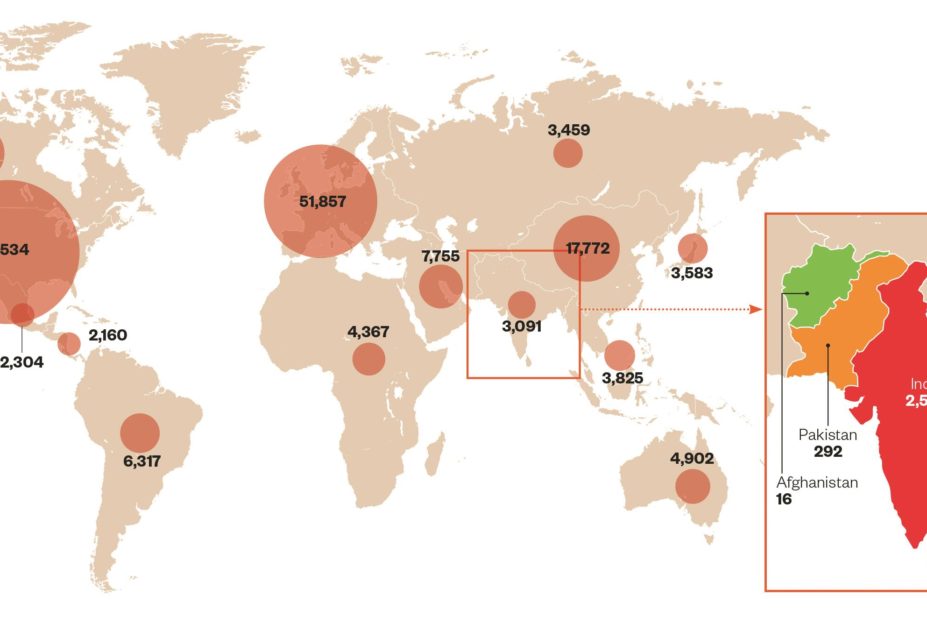 Global spread of clinical trials