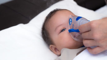 Baby with respiratory syncytial virus