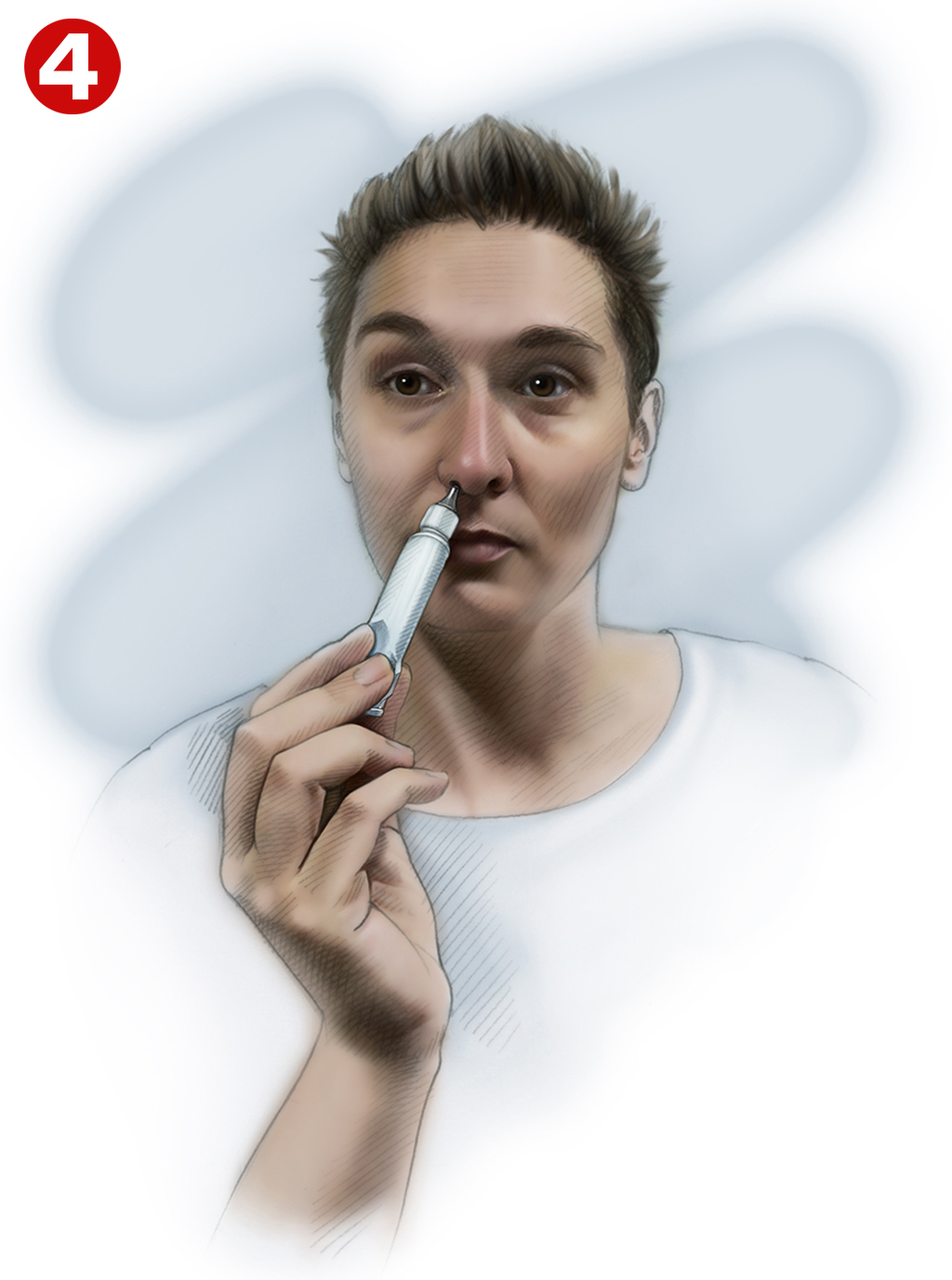 Image 4: Applying nasal ointment using single-use tube