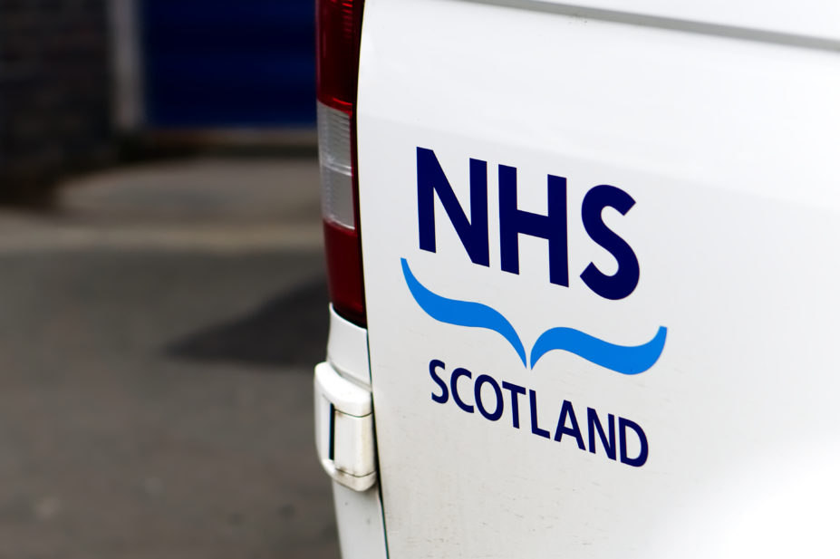 NHS Scotland sign of Scottish Ambulance Service at St John's Hospital, Livingston