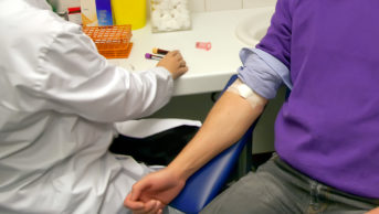 Man having a blood test